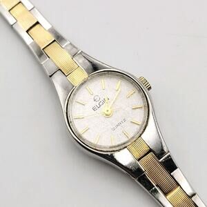 Elgin EL901-012 5Y30 Watch Woman's Quartz Two Tones Vintage New Battery